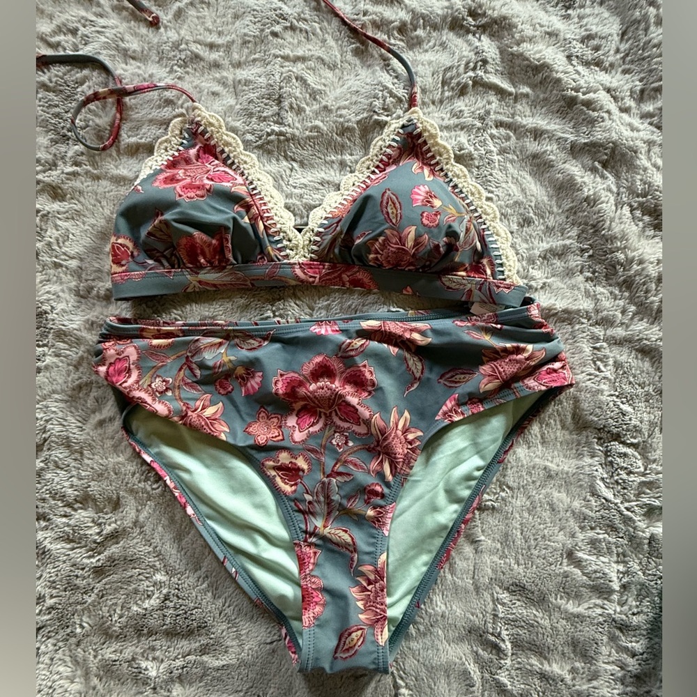 Blue, Pink and Cream Swim Suit